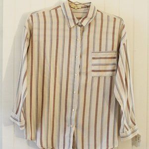 Love Notes ✤ Striped Collar Button Blouse